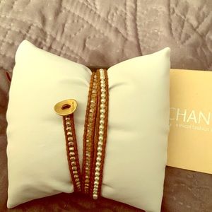 🌹CHAN LUU🌹BRACELET BRONZE, W/WHITE PEARLS 23”